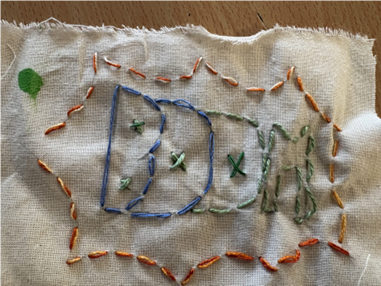 a close up of stitching on fabric 