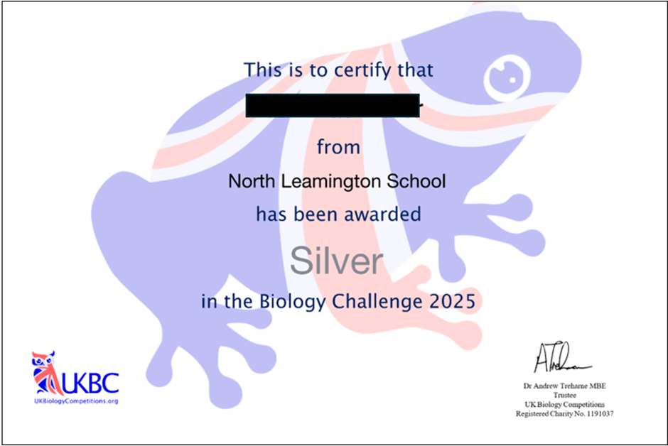 A white certificate with an image of a blue red and white frog rog