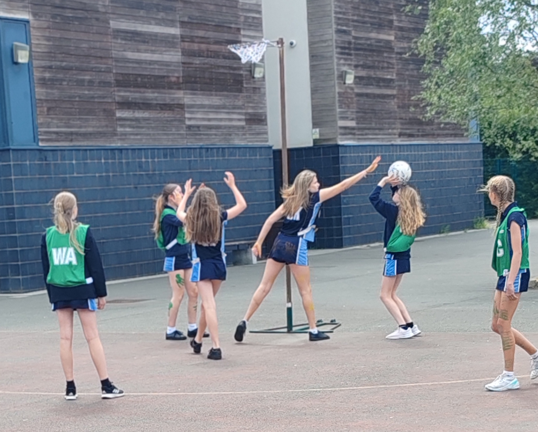 girls playing football 