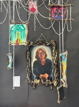 a piece of art work with  a number of frames in
