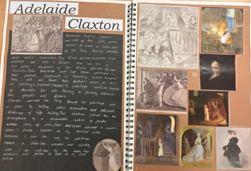 A close-up of a sketchbook