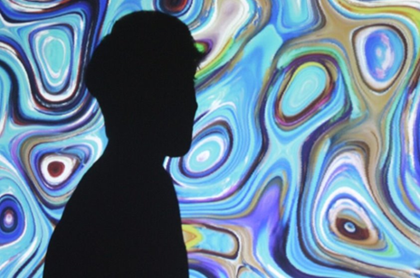 A silhouette of a person