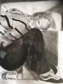 a person kneeling down
