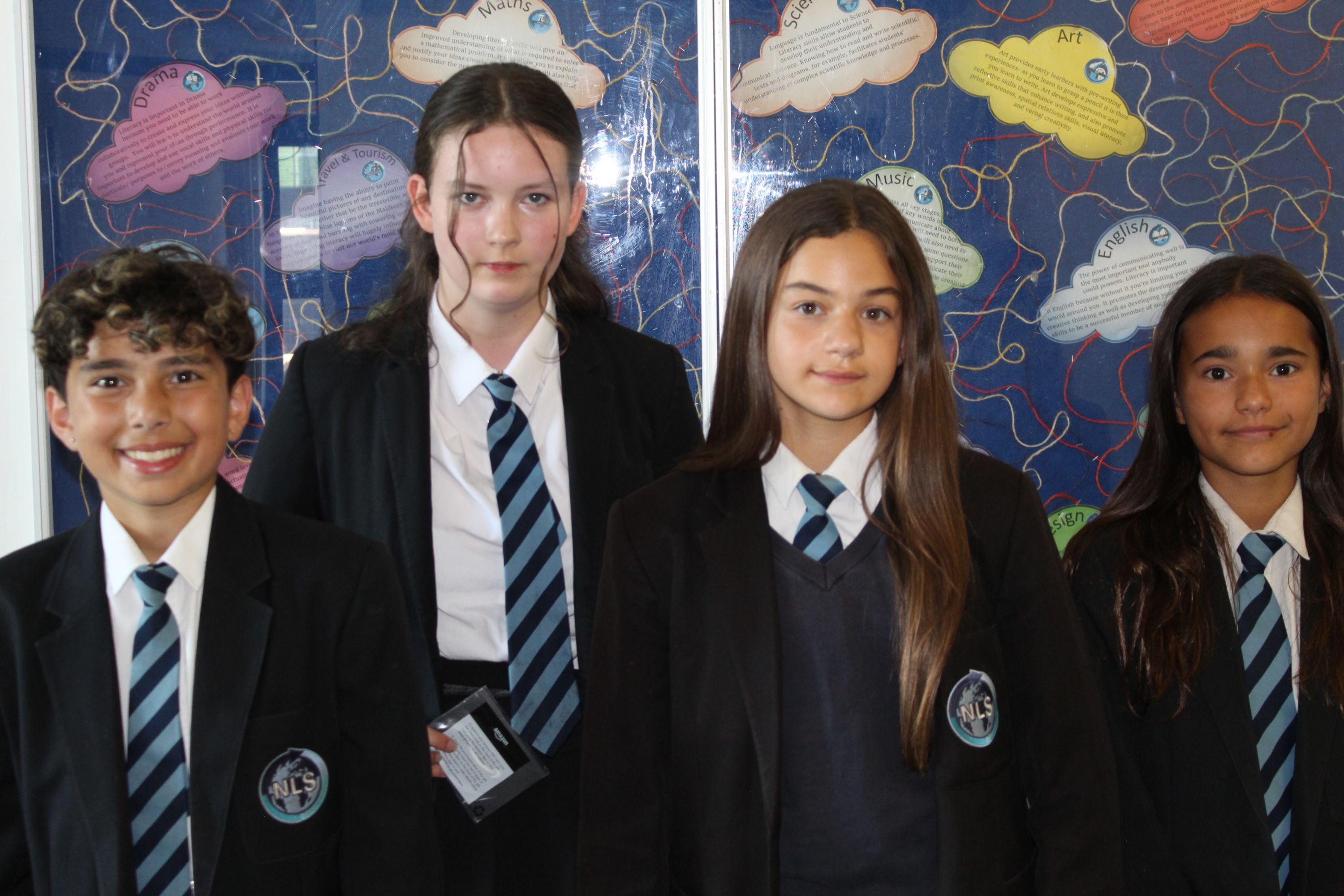 four students who won the National Literacy competition