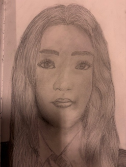 A drawing of a person