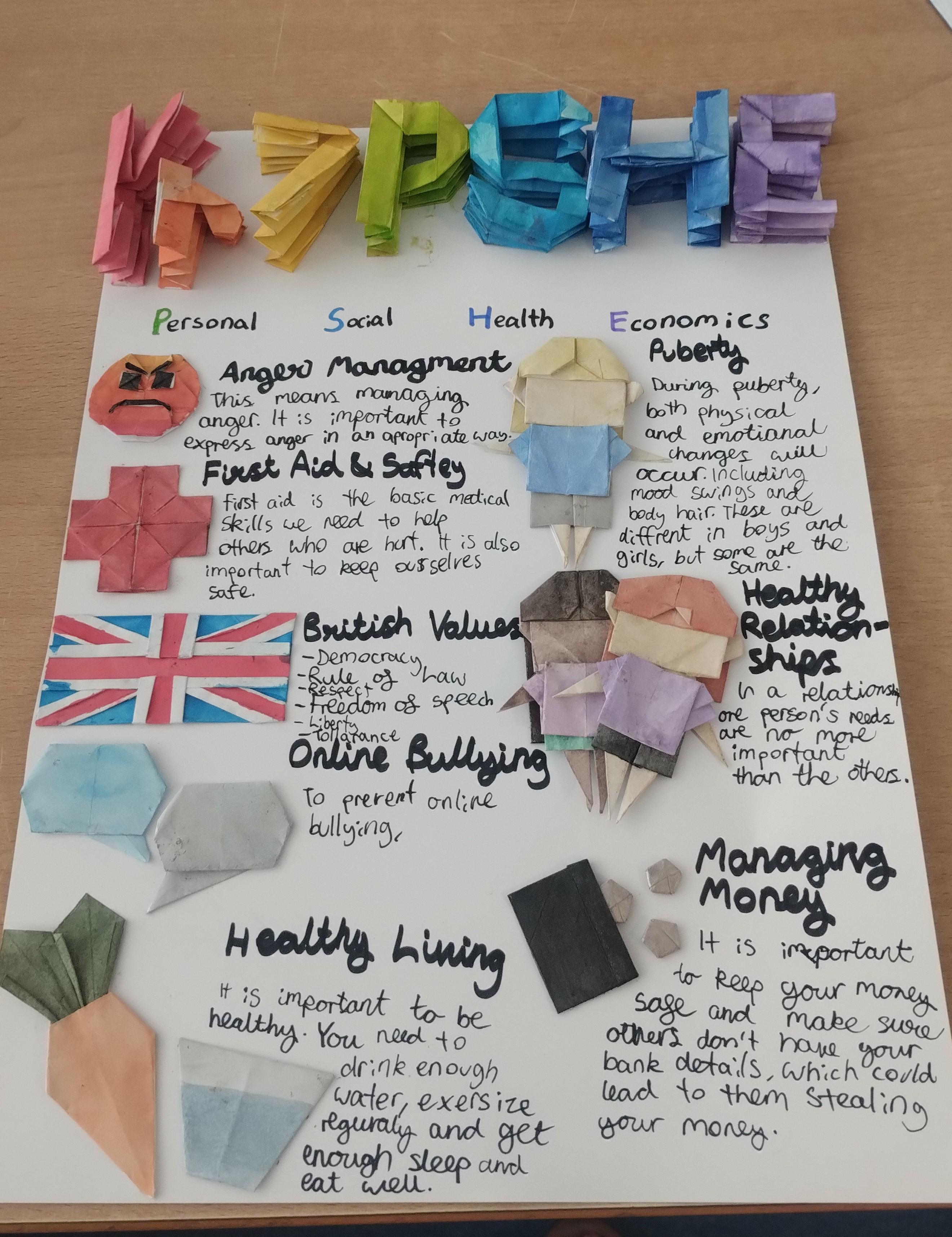 an example of year 7 PSHE work