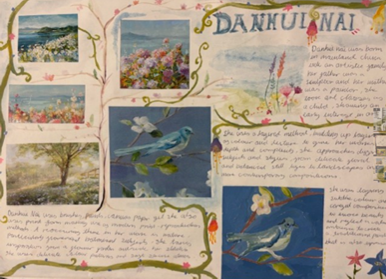 A collage of pictures and text