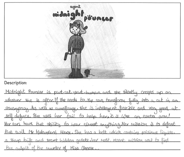 A pencil drawing of a child