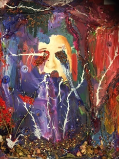 an abstract picture of a face