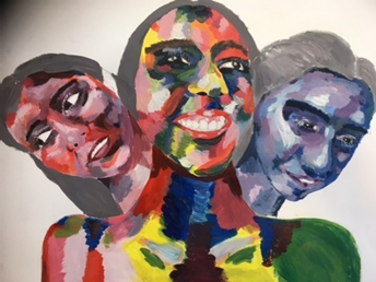 a picture of three heads