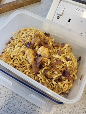 a container of homemade stir fry 