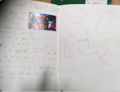 a piece of artwork by a student based on the Art of Michael Craig-Martin 