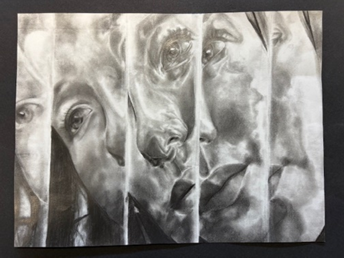 A drawing of a person's face