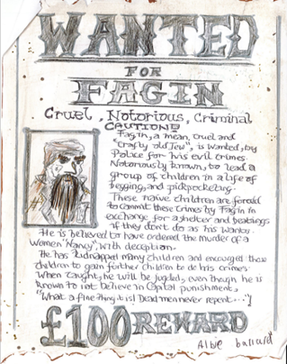 A poster with writing and a picture of a person