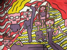 work inspired by Mr Doodle Art-colouring in book