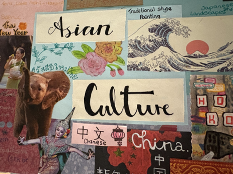 A collage of various pictures linked to Asia