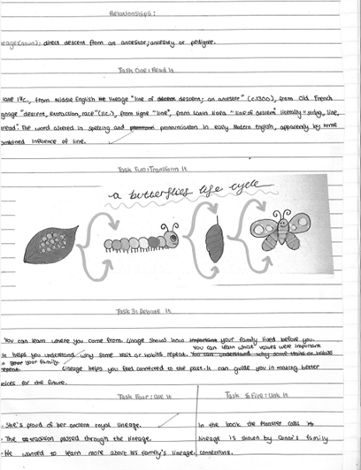 A page with writing on it and a diagram