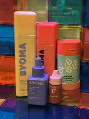 A group of bottles of beauty products