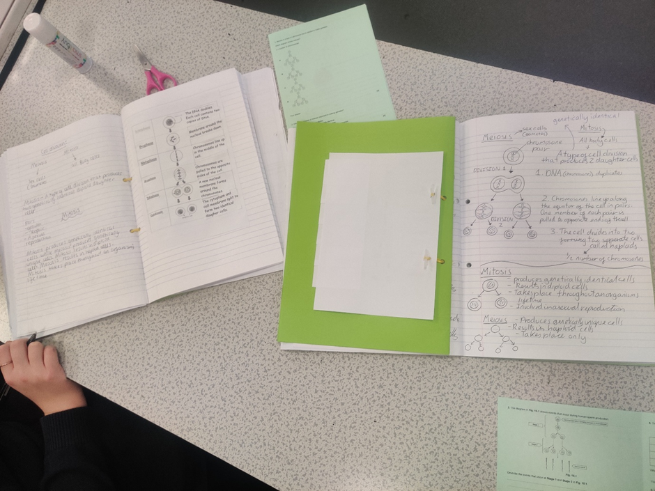 A group of notebooks on a table