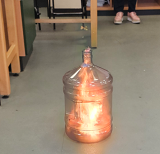 a bottle in a reaction experiment 