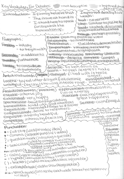 notes on a piece of paper in groups