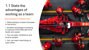 A SLIDE WITH RED RACING CARS ON AND TEXT