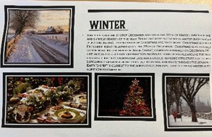a text about winter and four images