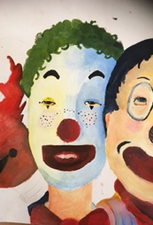 a clown face picture