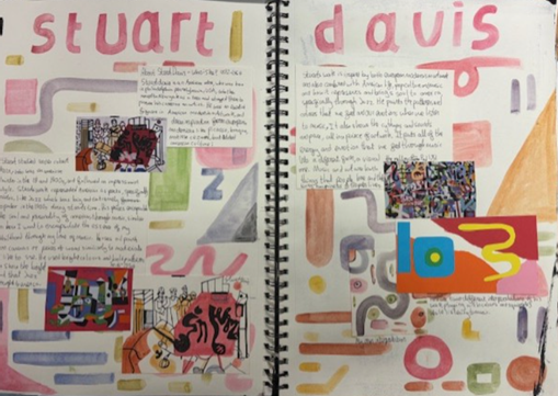 A close-up of a sketchbook