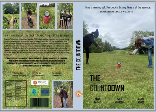 A dvd cover with people in the background