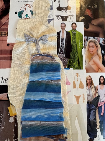 example of work which is a group of pictures of women's clothingwork 