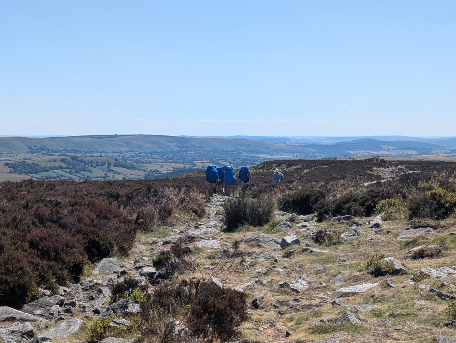 four students walking on their expedition 