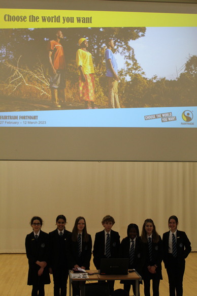 This image shows the International School Leaders who presented in assembly 