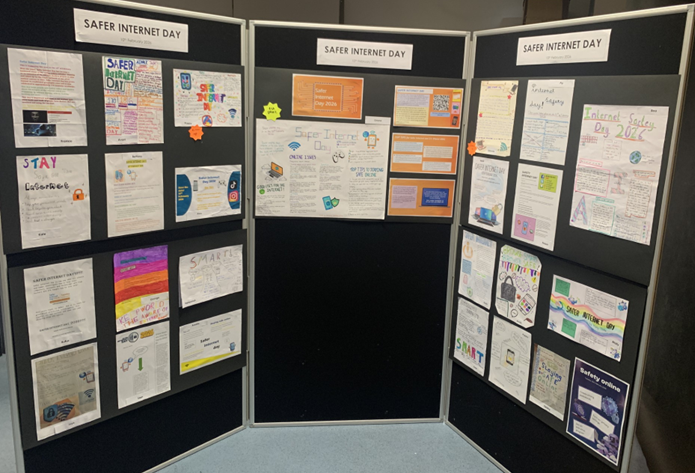 A Display board with posters on it