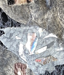 an example of work using Dissolvable machine embroidery and wax trapping 