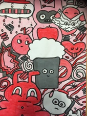 work inspired by Mr Doodle Art-colouring in book