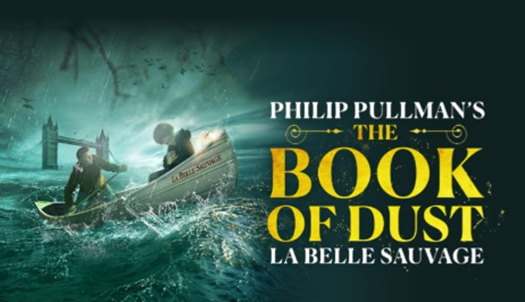 A person in a boat on water - cover of Phillip Pullman's The Book of Dust