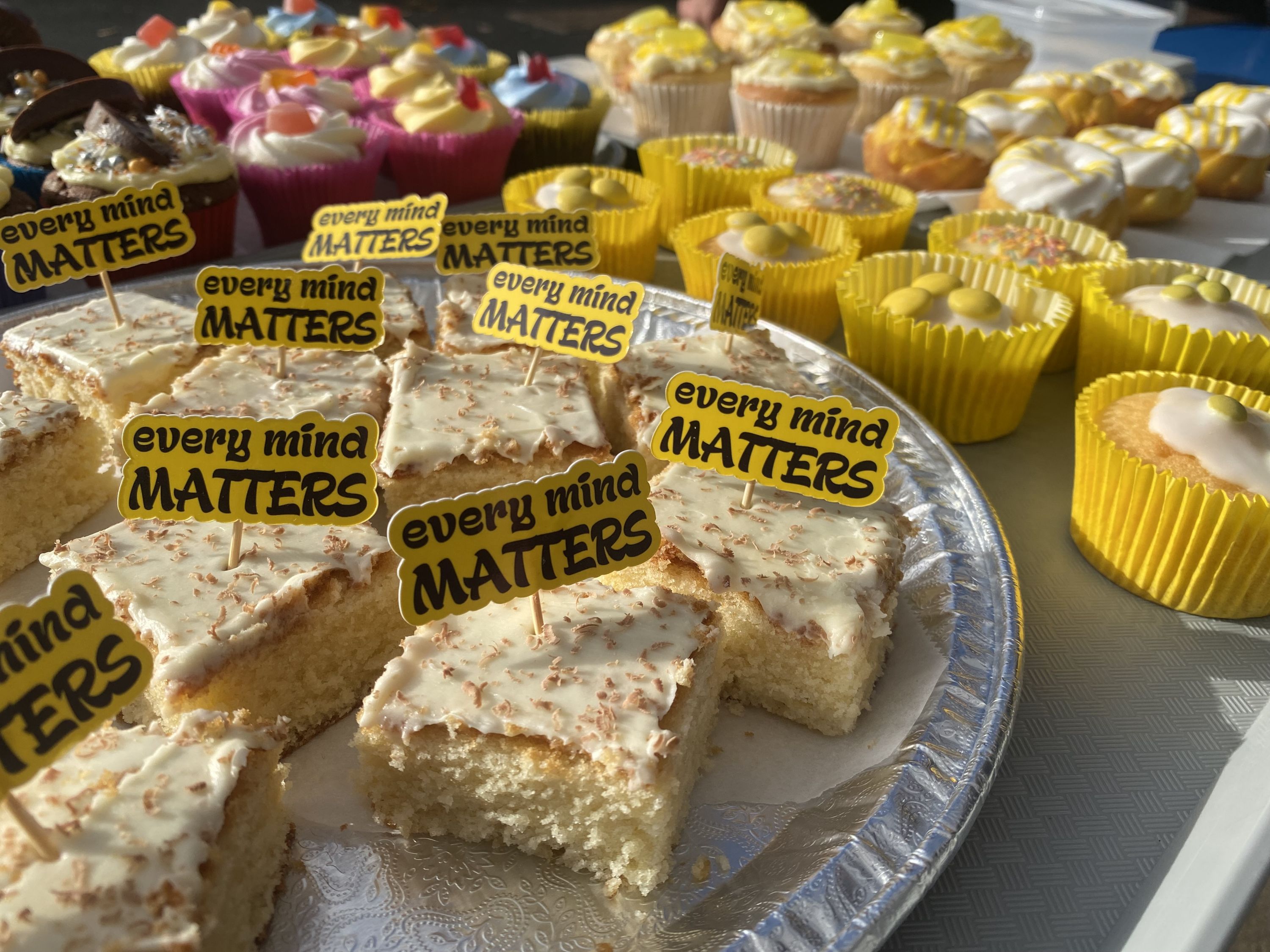 Cakes baked and donated for the cake sale  to support Young Minds  - Hello Yellow 