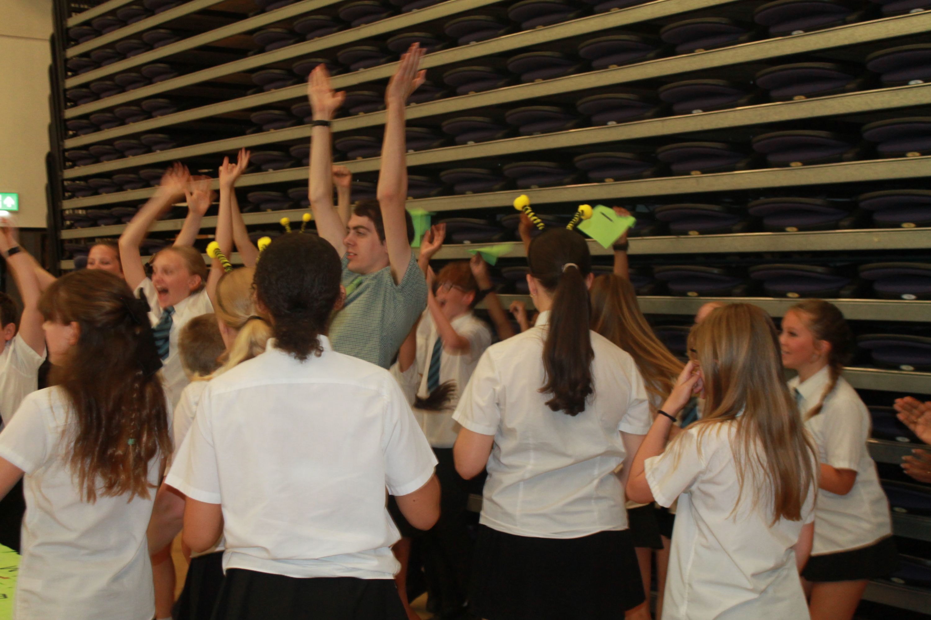 a group of studentss enjoying the maths bee