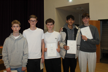 five students receiving their DofE Silver certificates