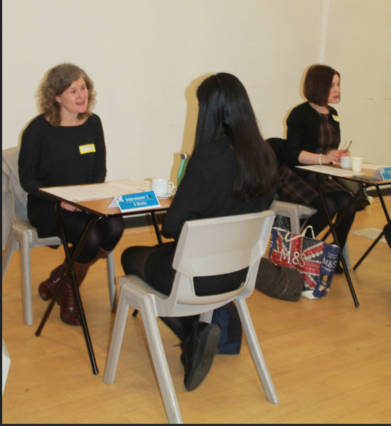 a student being interviewed