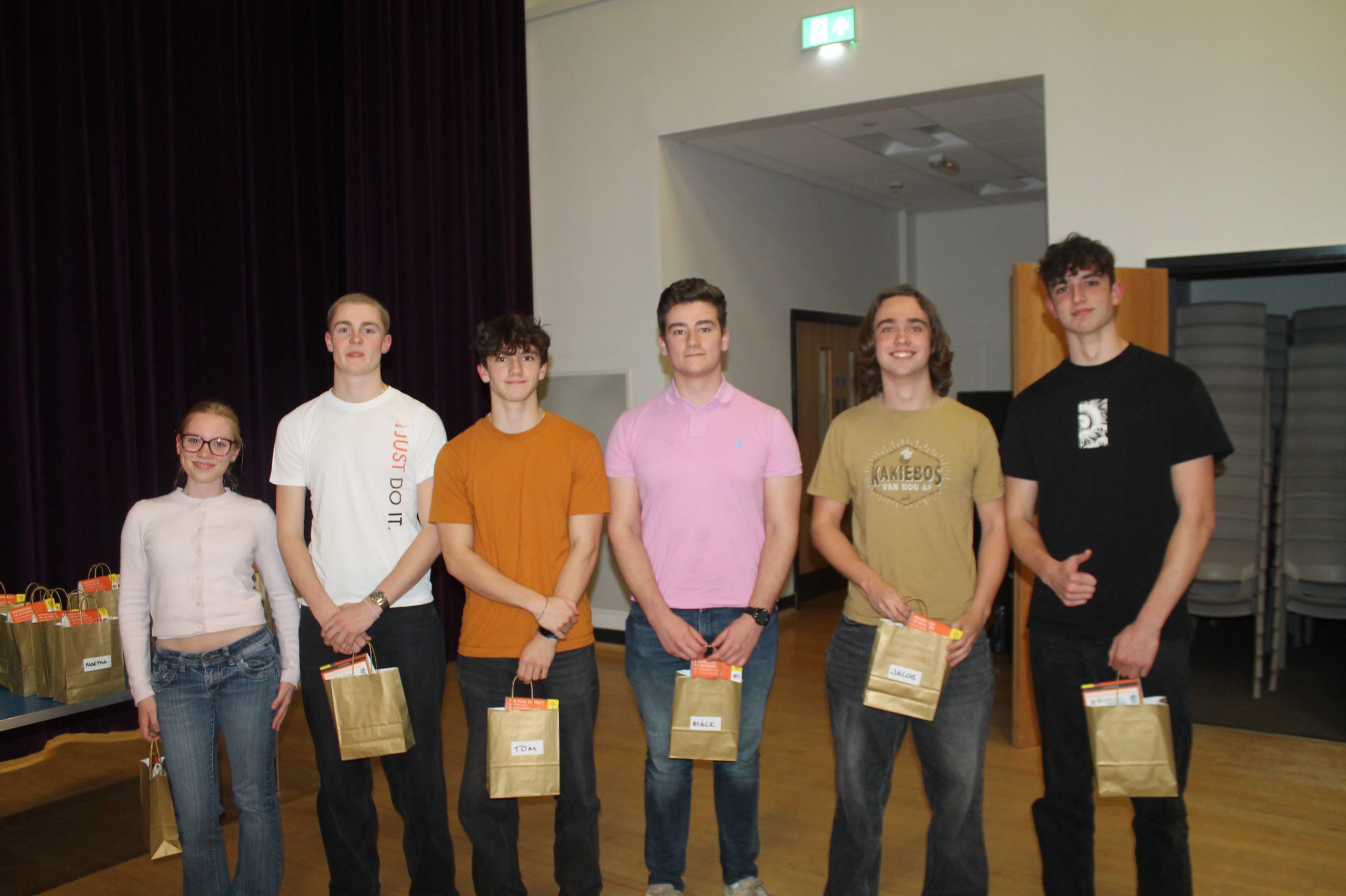 six of our Gold DofE students standing in a line