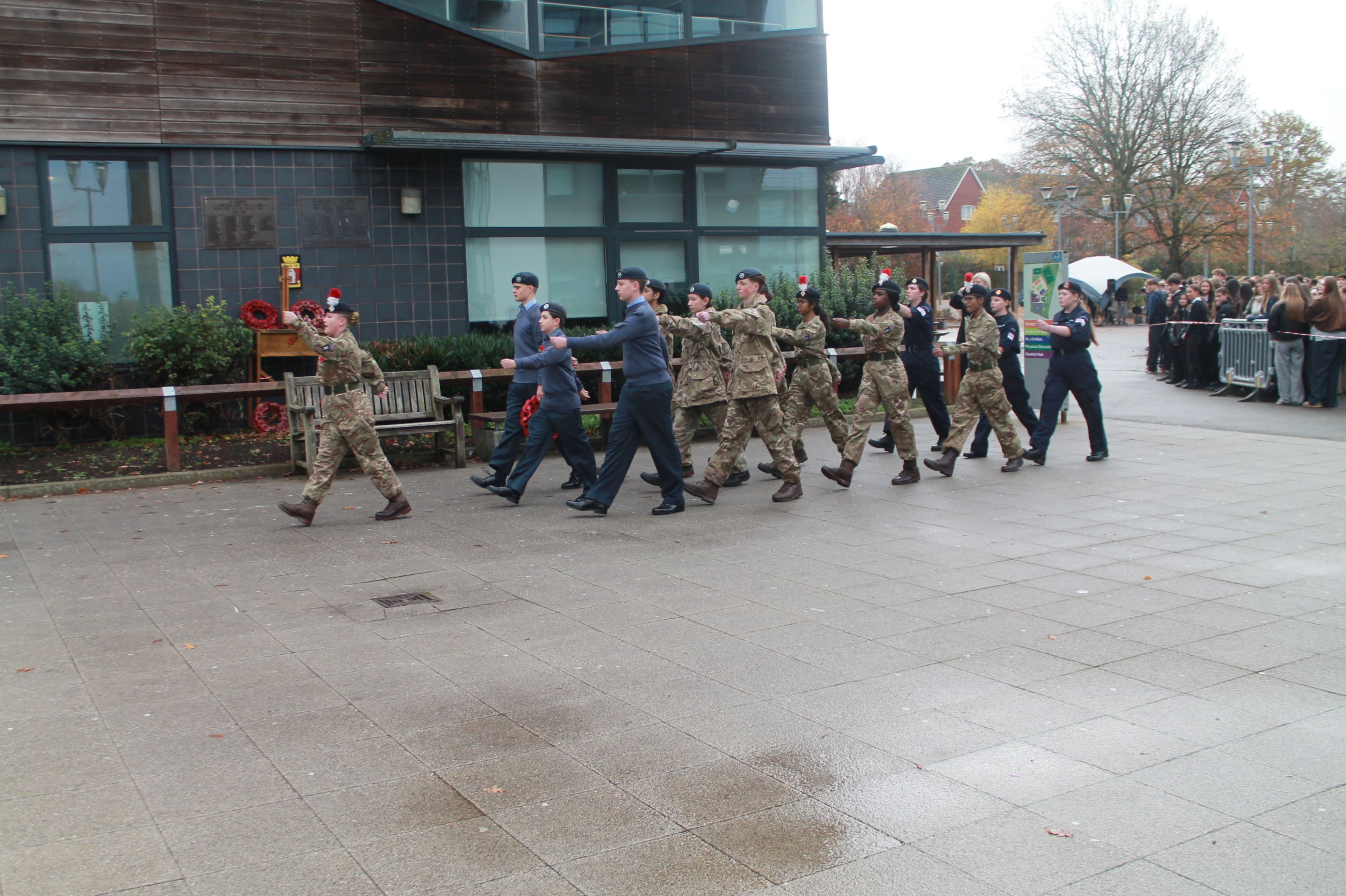 cadet students marching