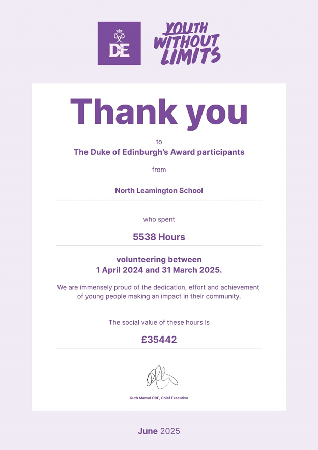DofE Certifcate