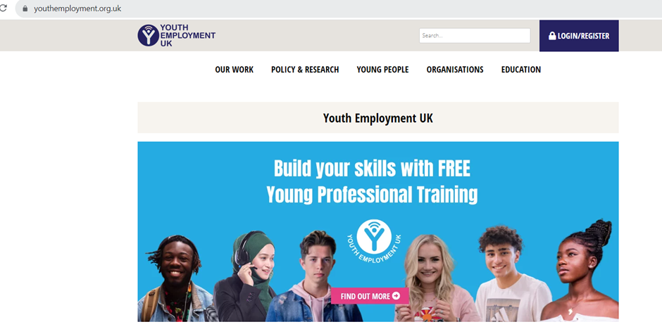 Image of the Youth Employment  Website