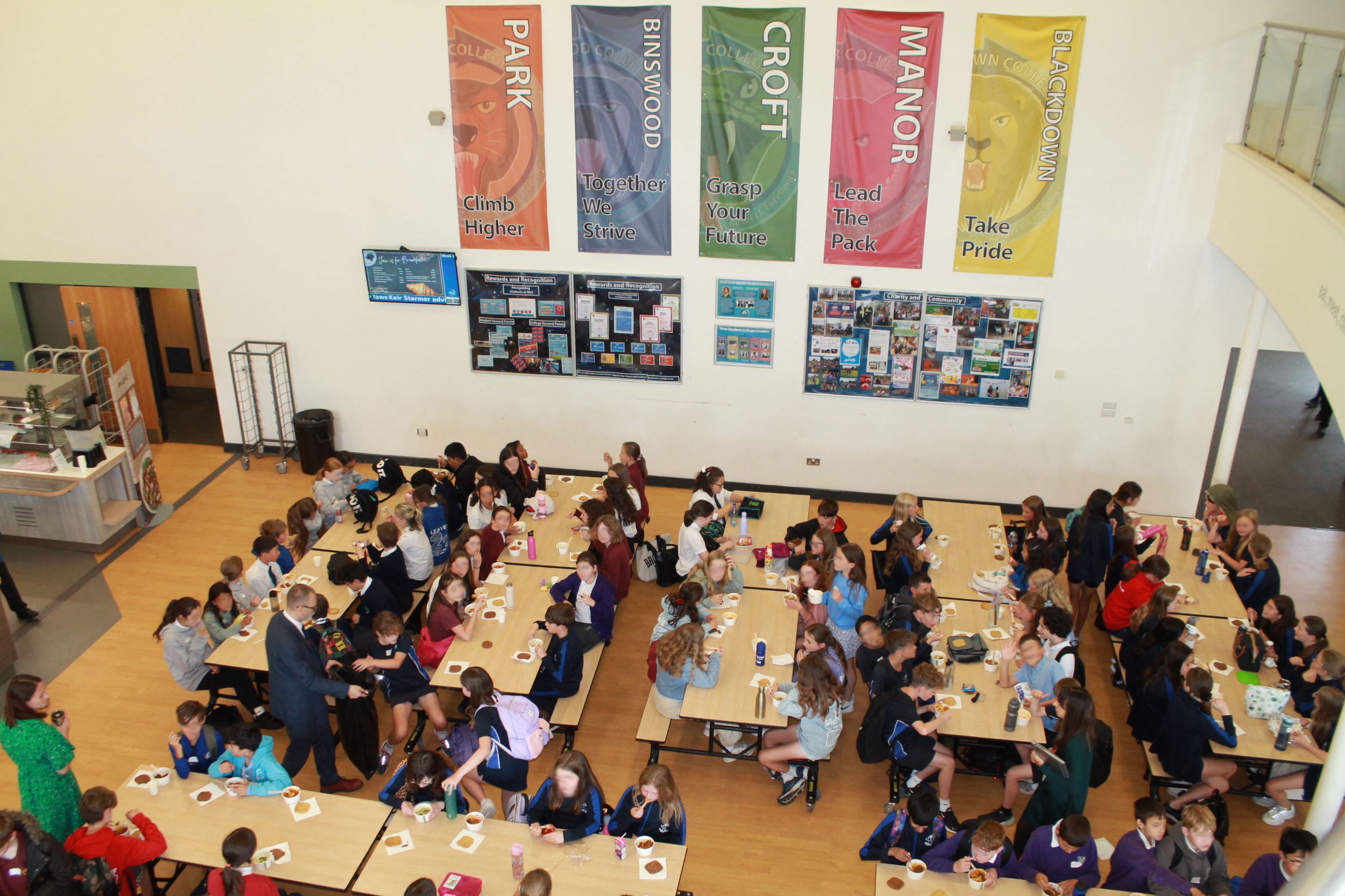 Year 6 students enjoying lunch in the NLS Canteen on Transition Day 