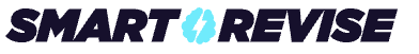 Logo featuring bold, dark blue text "SMART REVISE" with a light blue lightning bolt symbol between the words. Design suggests a focus on quick, efficient study or revision tools.