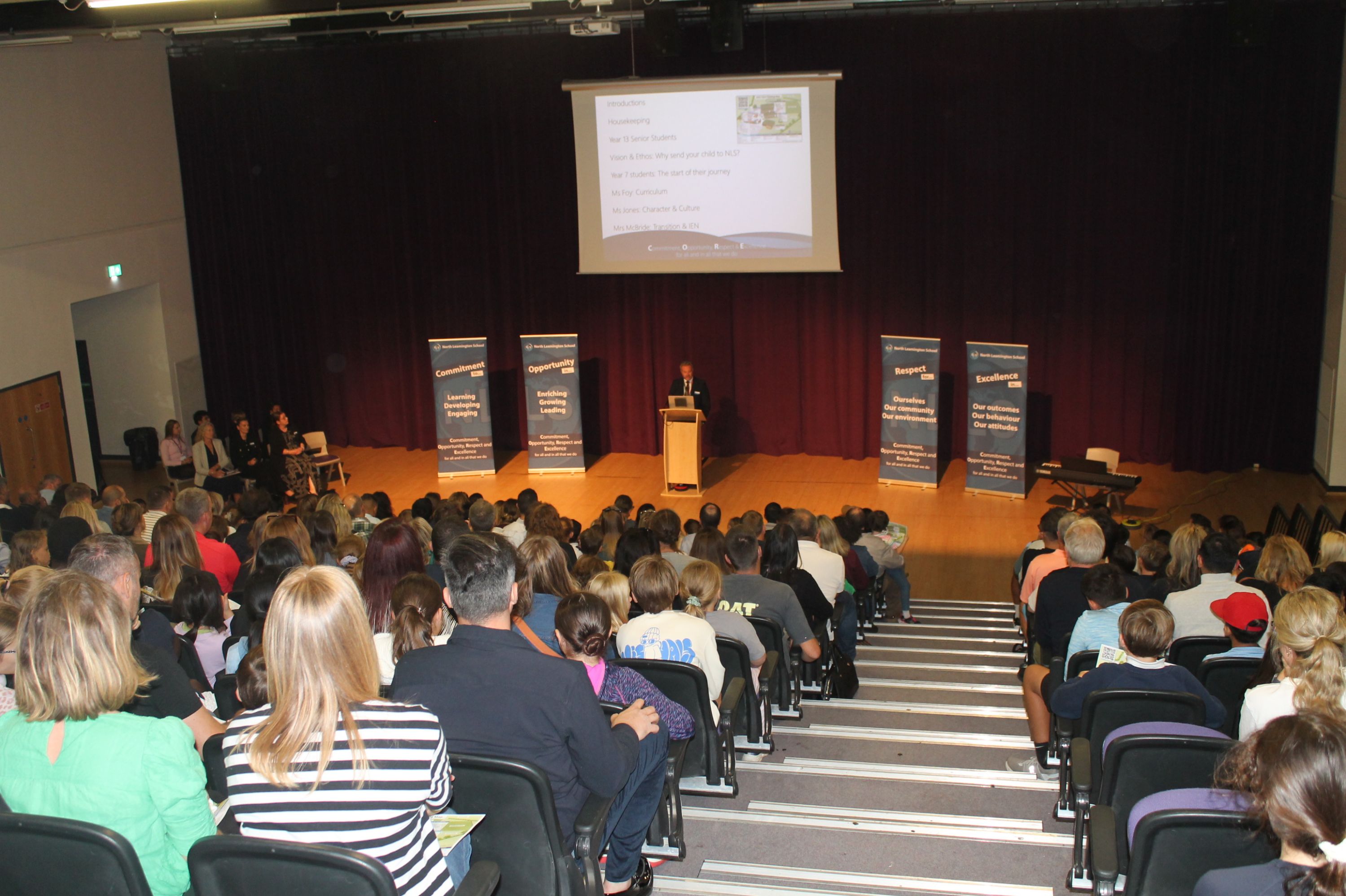 Mr Lowdell welcoming all the visitors in the theatre