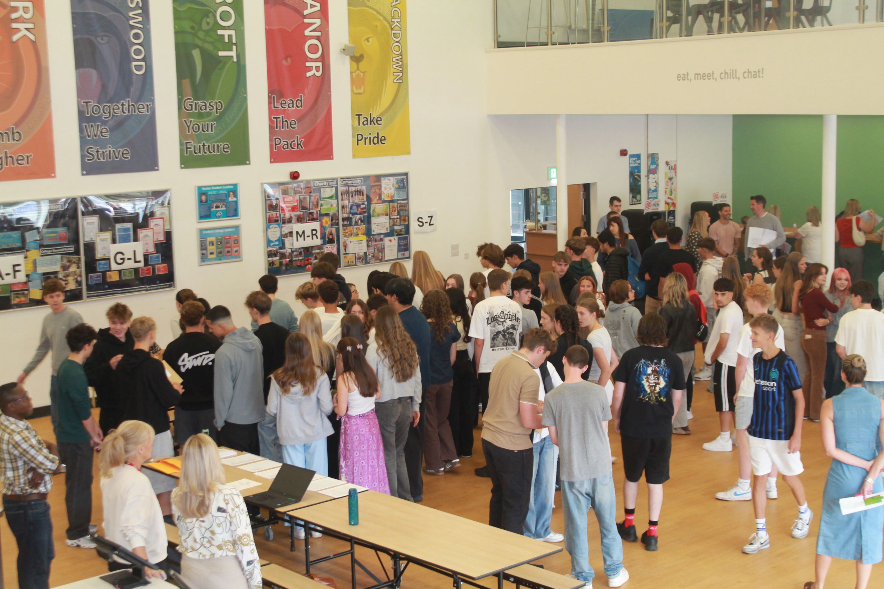 tstudents collecting their GCSE results